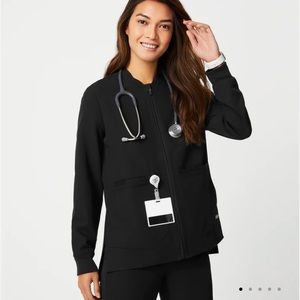 figs black bellery xs scrub jacket